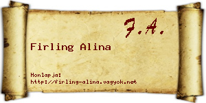 Firling Alina névjegykártya
